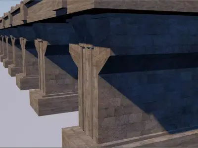 Medieval Bridge Free low-poly 3D model purchase