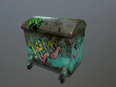 trash can Low-poly 3D model get