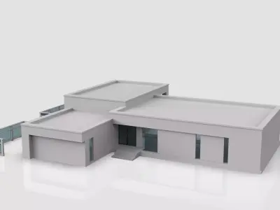 Modern Building House Low-poly 3D model