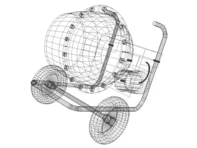 Concrete Mixer Machine - Type 2 3D model