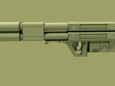 sci fi rocket launcher 3D model purchase