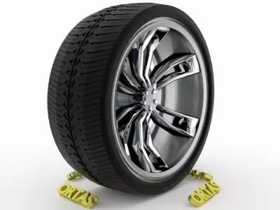 ORTAS CAR WHEEL RIM 92 GAME READY WHEEL RIM TIRE 3D model
