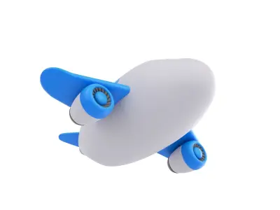 Cartoon Airplane 3D model purchase