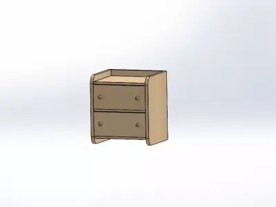 Tumba wooden cabinet with two drawers 3D model