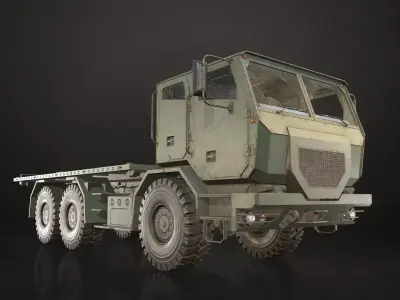 Military Truck V2 - Flatbed Low-poly 3D model