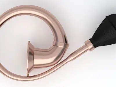 Vintage Vehicle Horn Copper 02 3D model