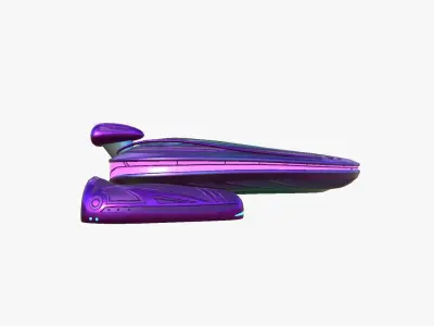 Alien Spaceship UFO H04 Purple Blue - Sci Fi Spacecraft Design Low-poly 3D model