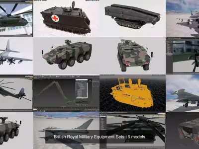 British Royal Military Equipment Sets 3D Model Collection