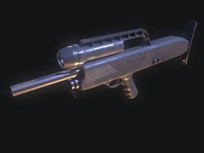 Bullpup Semi-Automatic shotgun Low-poly 3D model