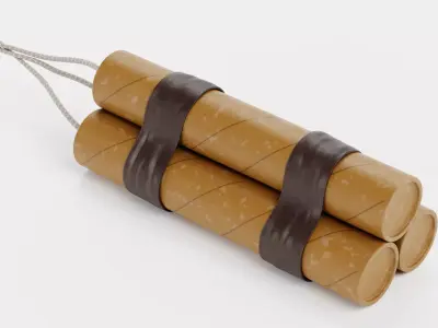 Dynamite V5 - Taped Explosive TNT Bundle 3D model