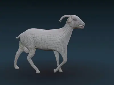 white goat 3D model purchase