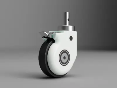 5in Medical Castor Wheel 3D model
