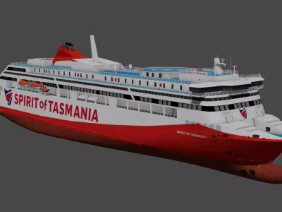 RoPax ferry Spirit of Tasmania V Low-poly 3D model