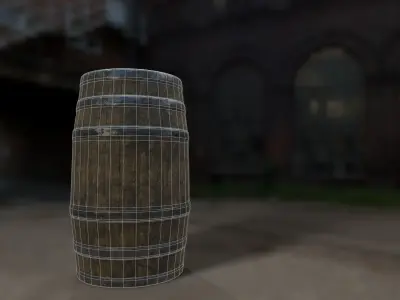Old barrel Free low-poly 3D model buy