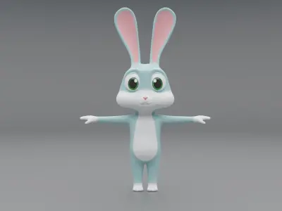 3D Bunny Cartoon 3D model