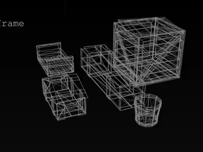 Wooden Crates Low-poly 3D model get