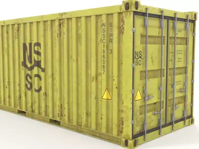 Container 20 ft low poly Low-poly 3D model