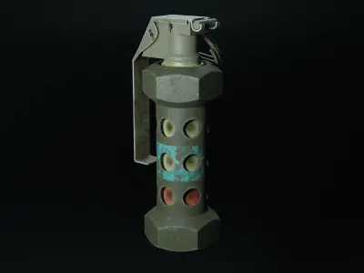 M-84 Stun Grenade game-ready AAA model Low-poly 3D model