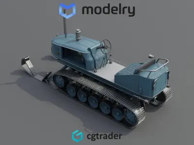 Snowmobile Rescue Sled 3D model