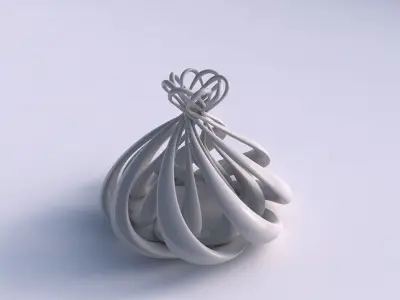 Vase double twisted wide bottom with suqeezed top part tapered 2 3D print model