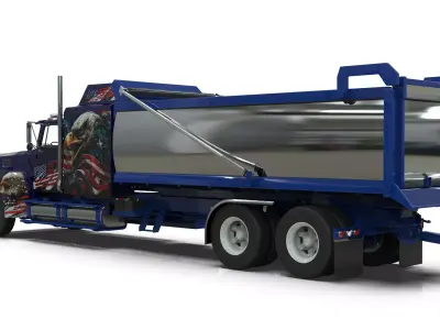 LTL 9000 Sleeper Cab Transfer Dump Truck 3D model