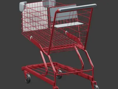 Shopping Cart Low-poly 3D model purchase