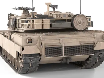 M1A1 Abrams MBT Low-poly 3D model