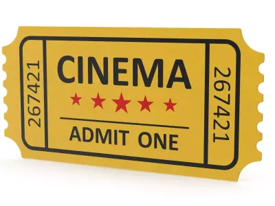 Cinema Ticket Low-poly 3D model