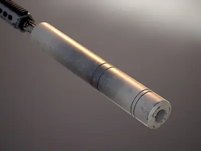 Barrett M82A1 Suppressor PBR Low-poly 3D model