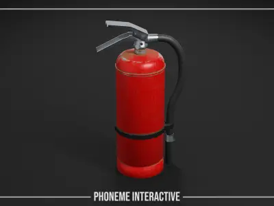 Fire Extinguisher 3D Model - Game Ready LODs Free low-poly 3D model