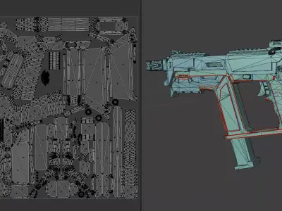 Modern SMG Low-poly 3D model