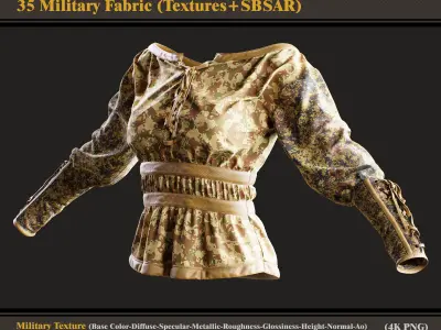35 Military Fabric Texture and SBSAR 3D model