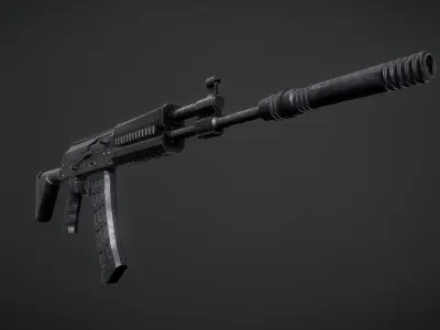 AK-12 Inspired Rifle Low-poly 3D model
