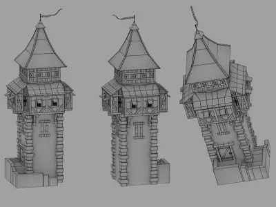 Medieval Tower Defense Low-poly 3D model