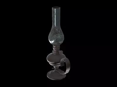 vintage chimney oil lamp 01 3D model