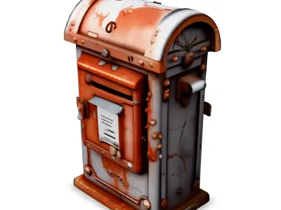 Vintage Rusty Mailbox 3D Model Low-poly 3D model