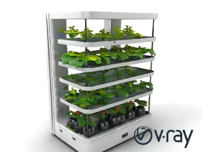 Automated Vertical Farming Unit model pack Low-poly 3D model