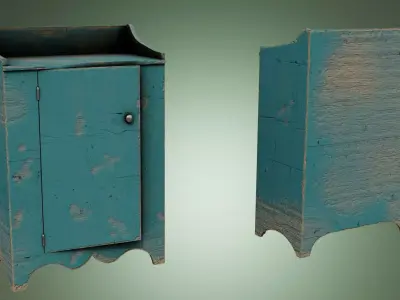 Vintage Cupboard Pack Low-poly 3D model