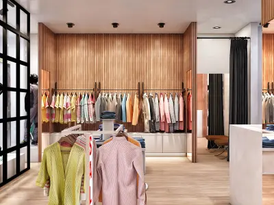  3D clothing store with textures 3D model