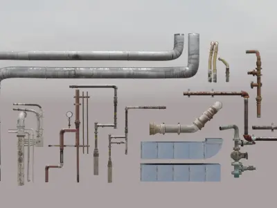 Pipes Asset Free 3D model