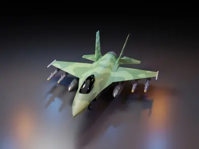 F - 16 Fighter Jet Low-poly 3D model