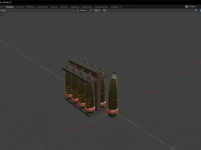 155mm howitzer shell model 3D model