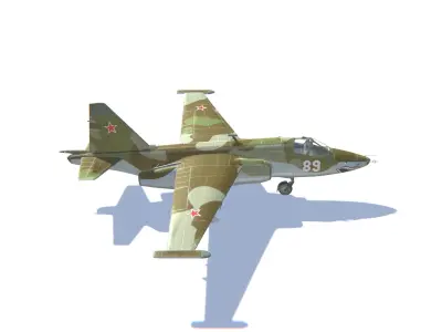 SU-25 Frogfoot Jet Fighter Aircraft Low-poly 3D model