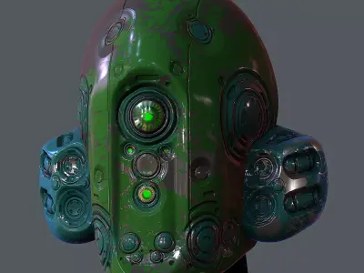 Gas mask helmet 3d model scifi Low-poly  Low-poly 3D model 76