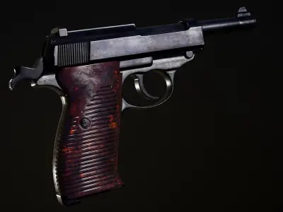 ww2 German P38 Low-poly 3D model