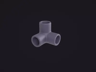 3-Way Pipe Fitting 3D model