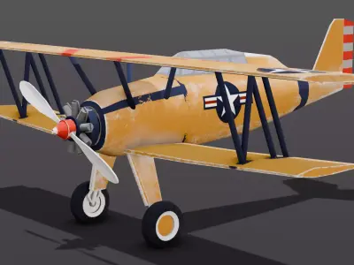 Airplane 3D Model Low-poly 3D model
