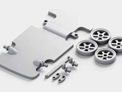 Toy car chassis Free 3D model