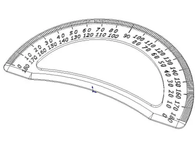 180 Degree Protractor 15cm 3D model