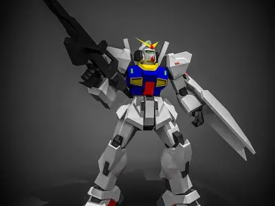 Gundam MKII Low-poly 3D model